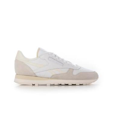Imagem de Reebok Tênis feminino de couro clássico, Branco/giz/cinza, 11 Women/9.5 Men