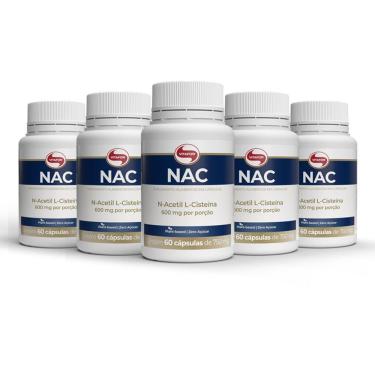 Imagem de Kit 5 Nac N-Acetil L-Cisteína 600Mg Vitafor 60 Cápsulas