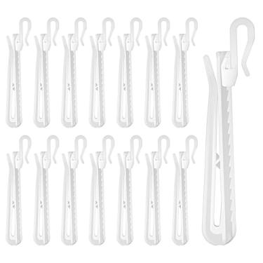 Imagem de 150 ganchos de cortina ajustáveis, ganchos de plástico para cortinas, sistema de catraca, gancho de prega, gancho de cortina para cortinas de chuveiro de porta de janela