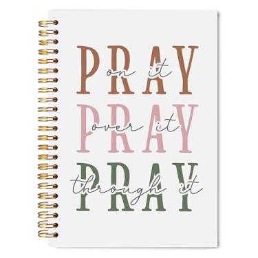 Imagem de Welshower Caderno de oração 14 x 20 cm, Caderno de diário bíblico cristão para anotações, presentes cristãos para mulheres, caderno espiral de capa dura com escrituras religiosas