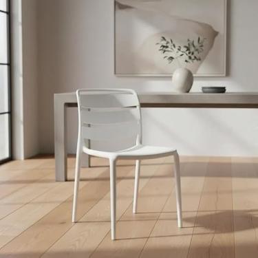 Imagem de Kit com 4 Cadeiras Lisboa, Sem Braço, Conjunto de Cadeiras para Sala de Jantar (branco)