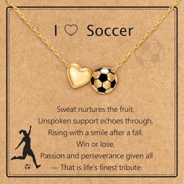 Imagem de NEPULOY Colar feminino de softbol/basquete/futebol – Colares de bola delicados para mãe treinadora de equipe, acessórios esportivos, joias e presentes, Latão, Sem Pedra Preciosa