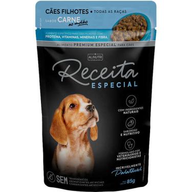 Imagem de Ração Úmida Alinutri Receita Especial para Cães Filhotes Sabor Carne - 85 g