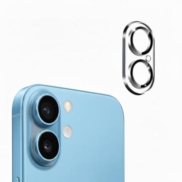 Imagem de 1 pacote projetado para protetor de lente de câmera do iPhone 17 16, para iPhone 16 Plus, protetor de lente de câmera, modo de disparo noturno, vidro temperado com dureza 9H transparente HD