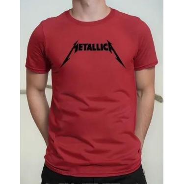 Imagem de Camiseta Camisa Algodão Feminina Masculina Adulto Banda Metallica Rock