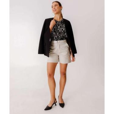 Imagem de Bermuda Feminina Satin Cotton Cinto Bolsos Marisa-48036, Bege, 36