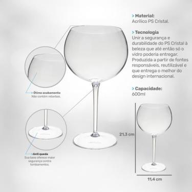 Imagem de Taça De Gin 600ml Kit 6pçs Acrílico Alto Padrão Premium - NEOPLAS, Bra