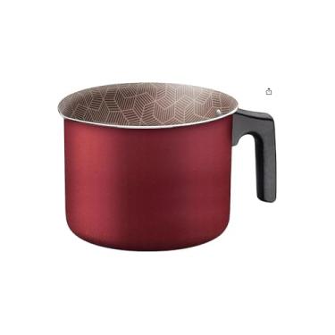 Imagem de Enjoy Fervedor Leitera de Alumínio, Vermelho, 1,5L, Cabo de Baquelite Antiaquecimento, Design Moderno e Compacto, 14cm de Diâmetro, Antiaderente