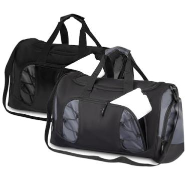 Imagem de Mala Esportiva Grande 51L Poliéster 600D - Bolsa Academia Treino com Compartimento para Roupa Suja e Tênis - Alça Ombro Ajustável - Resistente e Leve (Cinza)