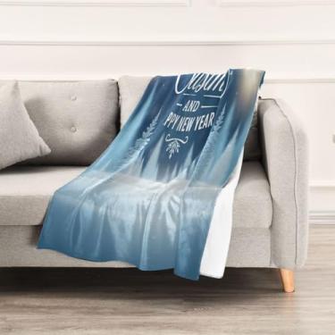 Imagem de Wassud Cobertores e mantas de Natal 152 x 228 cm, cobertor de fundo de Natal para sofá, cobertor quente aconchegante de lã de pelúcia para cama, sofá, cadeira, decoração de casa