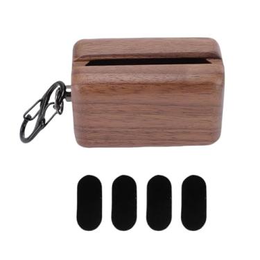 Imagem de Jectse Estojo para Fones de Ouvido Sem Fio, Capa de Armazenamento Artesanal de Madeira de Nogueira Com Forro de Microfibra para AMBEO SMART MOMENTUM 3º 4º, Evita Quedas e Solavancos