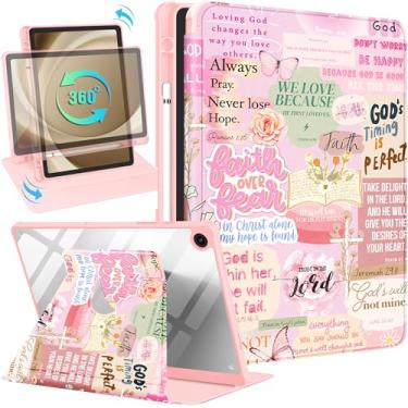 Imagem de Uppuppy Capa para Samsung Galaxy Tab A9+ - Capa inteligente com suporte giratório de 360 graus com suporte para lápis para mulheres e meninas, capa para tablet Samsung A9 Plus de 11 polegadas, SM-X210