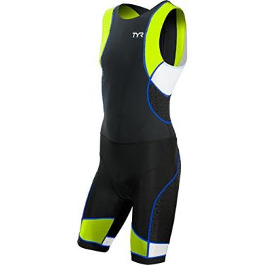 Imagem de TYR 706TMNTXP6AS Tênis de natação masculino esportivo com zíper nas costas, preto/limão/azul, pequeno