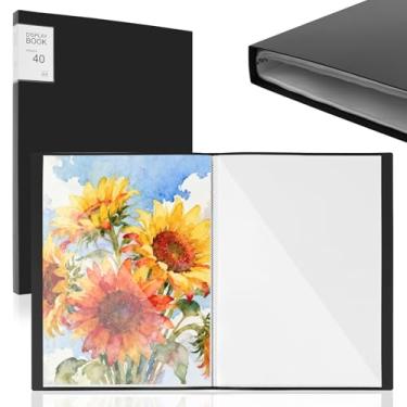 Imagem de A3 Livro de exibição de pintura de diamante, 40 bolsos, 2 peças, pasta de portfólio de arte A3, capa transparente à prova d'água, álbum de fotos para apresentação de arte, folha de relatório de