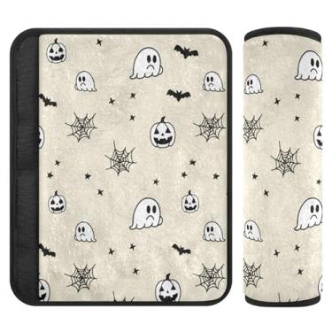 Imagem de Burbuja Capa de cinto de segurança de carro fantasmas fofos, almofadas macias e confortáveis para cinto de segurança de carro para alça de ombro de assento, 1 par médio