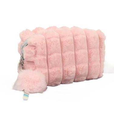 Imagem de Necessaire Feminina， Com Um Charmoso Design Com Pompons, Adequada Para Guardar CosméTicos, Produtos Para a Pele E Muito Mais.(rosa)