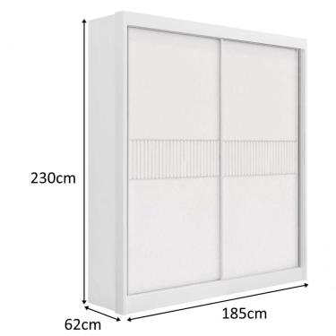 Imagem de Guarda Roupa Solteiro Santorini 2 Portas Ripado 3 Gavetas Sem Pés - D' Doro Cinamomo/off White/ripado