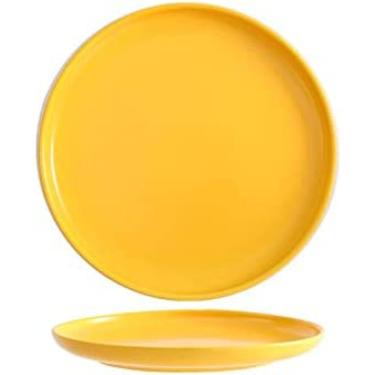 Imagem de Estilo Criativo Nórdico Steak Jantar Prato De Cerâmica Utensílios De Mesa Ocidentais Prato Doméstico Prato De Sobremesa Prato De Café Da Manhã Salada Prato De Pizza,Amarelo,6 Polegadas,YUYANAIAI