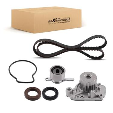 Imagem de maXpeedingrods Kit de correia dentada do motor com tensor e bomba de água para Honda Civic 1996-2000, Civic del Sol 1996-1997, 1.6L 14400-P28-004, substituição direta