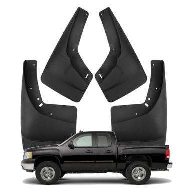 Imagem de Para-lamas e Protetores contra Respingos para Chevy Silverado 1999-2006, Alargadores Para-lamas Dianteiros e Traseiros, Para-lamas em ABS, Protetores contra Lama Pedras e Detritos