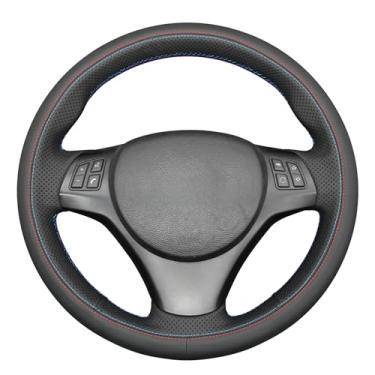 Imagem de MEWANT Capa de volante de couro branco costurado DIY para série 1 E87/E81/1 Series/E88/1 Series M E82/3 Series E90/E91 (Touring)/E92 Coupe/E93/X1 E84/M3 E90/E92