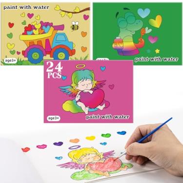 Imagem de SUMERX Valentines Day Gifts for Kids, 24 Pack Watercolor Coloring Books with Valentines Day Cards, Valentines Crafts Art Supplies for Classroom Prizes School Party Favors