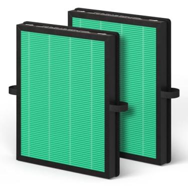Imagem de Fil-fresh Pacote com 2 filtros de substituição MK04, compatível com purificador de ar AROEVE MK04 MG04JH, HEPA verdadeiro 4 em 1 e carvão ativado, substitui MK04LX, versão de pelos de animais de