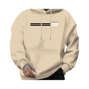 Imagem de Moletom Masculino Com Capuz Estilo Solto Para Outono Inverno Com Estam