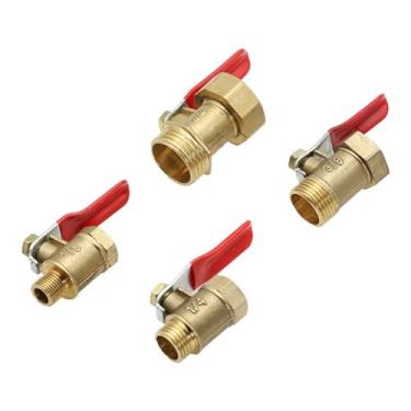 Imagem de Pneumático 1/20.3 cm 1/10.3 cm 3/20.3 cm 1/2' rosca fêmea/macho mini válvula de esfera conector de latão junta de cobre adaptador de acoplador de encaixe de tubulação 1 peça (1/20.3 cm)