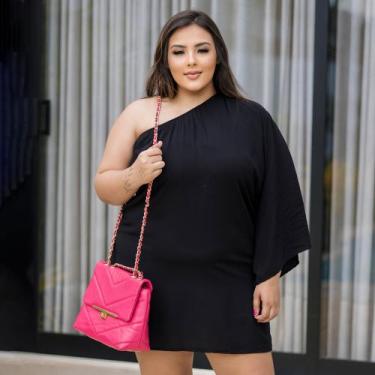 Imagem de Vestido Curto Mula Manca Plus Size Moda Maior Tamanho Grande Soltinho 