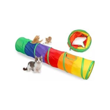 Imagem de Brinquedo Interativo Para Gatos Pets Túnel Labirinto Colorido