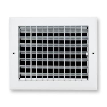 Imagem de Serve para grade de suprimento de ar ajustável de alumínio com abertura de duto 10x8 da Handua | À prova de ferrugem | Grade de cobertura de ventilação de registro para parede lateral e teto | Branco