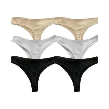Imagem de Conjunto De 6 Calcinhas G-String De Algodão Sexy Para Mulheres, Linger