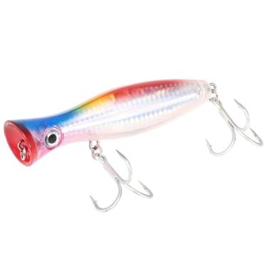 Imagem de Aoresac Grande Lure de Popper 12cm / 45g Luração de Focas Artificiais, Isca de Pesca de Popper Duro Com Olhos 3D e Gancho de Pesca, Cores Brilhantes para água Doce de água Salgada, ótimos (Blue)