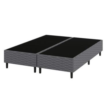 Imagem de Base Box Queen 158x198x38 Cinza Flávia Umaflex