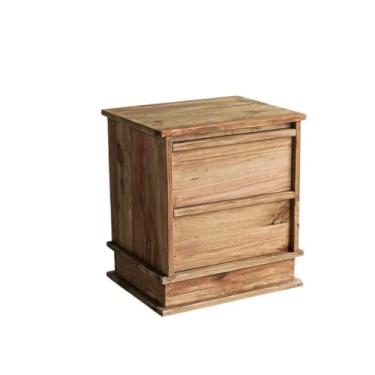 Imagem de Mesa de cabeceira de madeira maciça, armário de armazenamento moderno, mesa de café pequena para sala de estar, adequada para quarto, escritório, etc. Mesa pequena