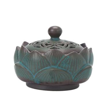 Imagem de Queimador de incenso criativo de cerâmica oca queimador de incenso de sândalo queimador de incenso interno zen decoração de casa suporte de queimador de incenso