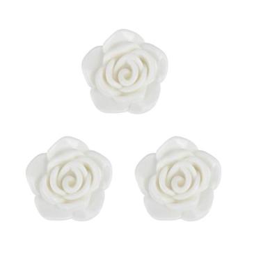 Imagem de Kit C/3 Miçanga em Plástico Flor Rosa Branca 2 cm - Lua Mística Origin