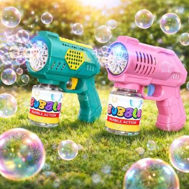 Imagem de Brinquedo Lança Bolhas De Sabão Pistola Automatica Com Luz - BUBBLE GU