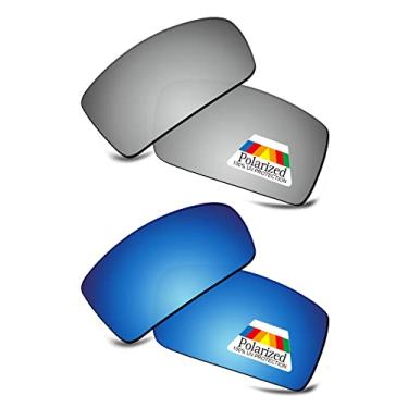Imagem de Bwake Lentes de reposição para óculos de sol Oakley Cables OO9129 - prata + azul gelo todo polarizado