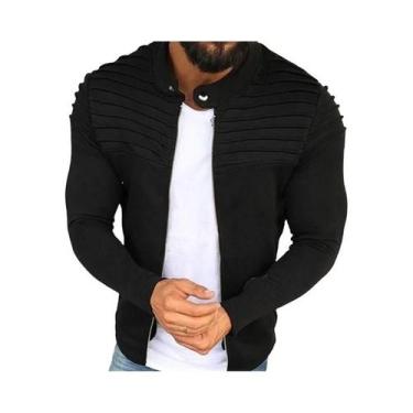 Imagem de Jaqueta Masculina Slim Fit Com Zíper E Manga Longa, Casaco Casual De O