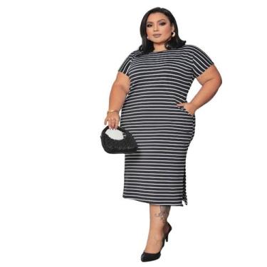 Imagem de Vestido Midi Evangelico Plus Size Soltinho Mid Moda Evangelica Moda Cr