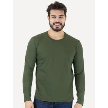 Imagem de Camiseta Colcci Masculina Manga Longa Logo Verde Escuro-Masculino