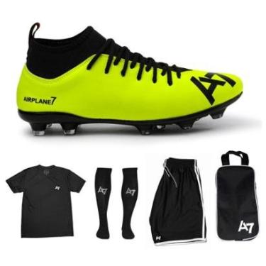 Imagem de Chuteira Botinha De Campo + Short + Camiseta + Meião + Porta-Masculino