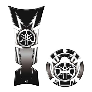 Imagem de Kit Adesivo Protetor Tanque E Bocal Moto Yamaha Preto Preto