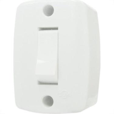 Imagem de Interruptor Externo Ilumi Retangular Branco 1 Simples 16553Pct - Kit C