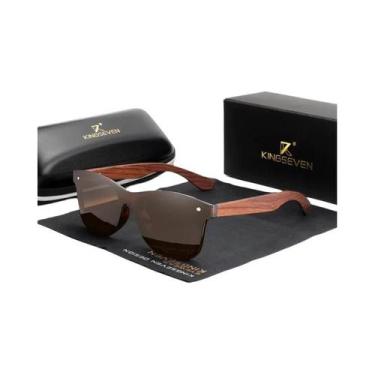 Imagem de Óculos De Sol Masculinos Polarizados UV400 De Madeira Natural KINGSEVE