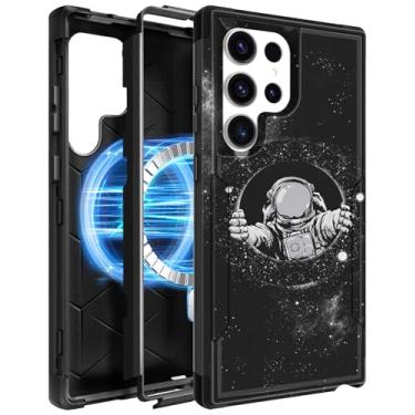 Imagem de LISEVO Capa resistente para Samsung Galaxy S25 Ultra - Compatível com MagSafe à prova de choque protetora robusta magnética masculina de grau militar à prova de quedas Funda para S25 Ultra, Spacemen