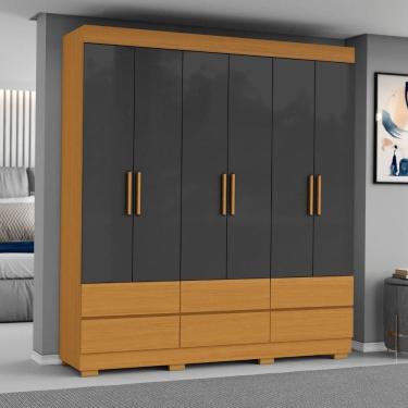 Imagem de Guarda Roupa Casal 6 Portas 6 Gavetas com Pes Marrocos Aramoveis