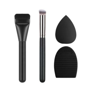 Imagem de Pincel De Maquiagem Ultra Fino E Plano, Espátula Para Paleta, Esponja 